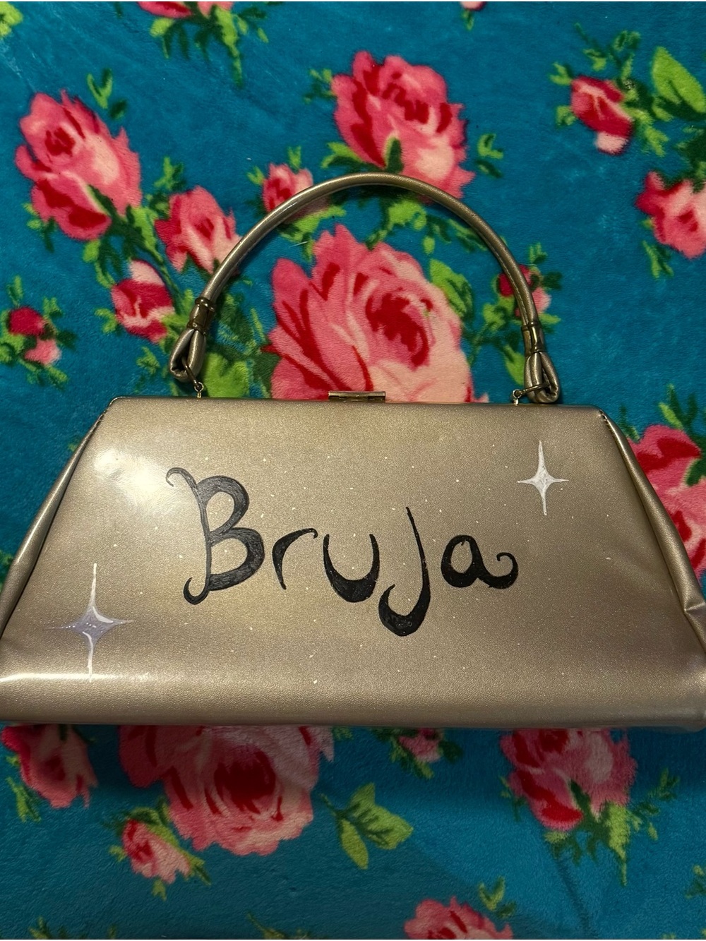 Lot/Bundle of two Vintage Gold Metallic DIY purses
